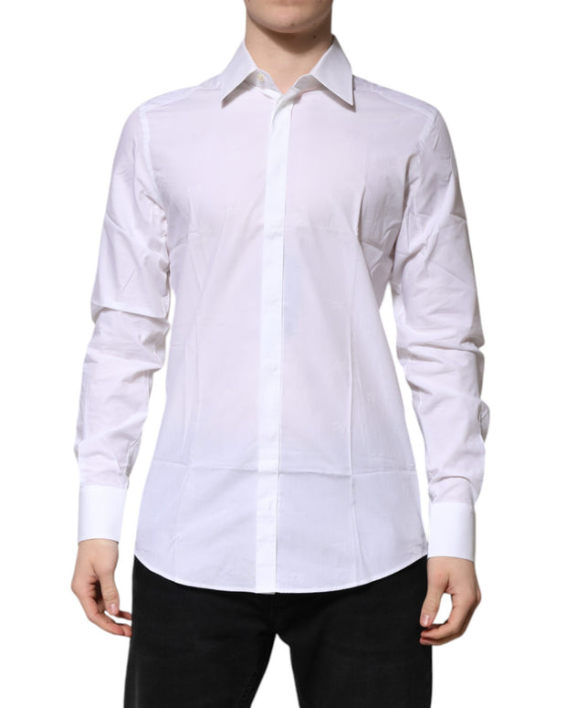 White Cotton GOLD Long Sleeves Formal Shirt