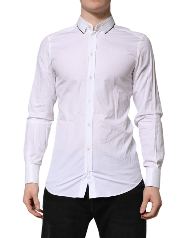 White Cotton GOLD Long Sleeves Formal Shirt