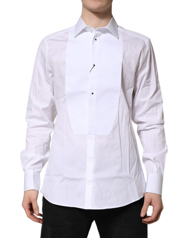 White Silk Bib Poplin GOLD Men Formal Shirt