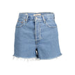 Light Blue Cotton Women Short