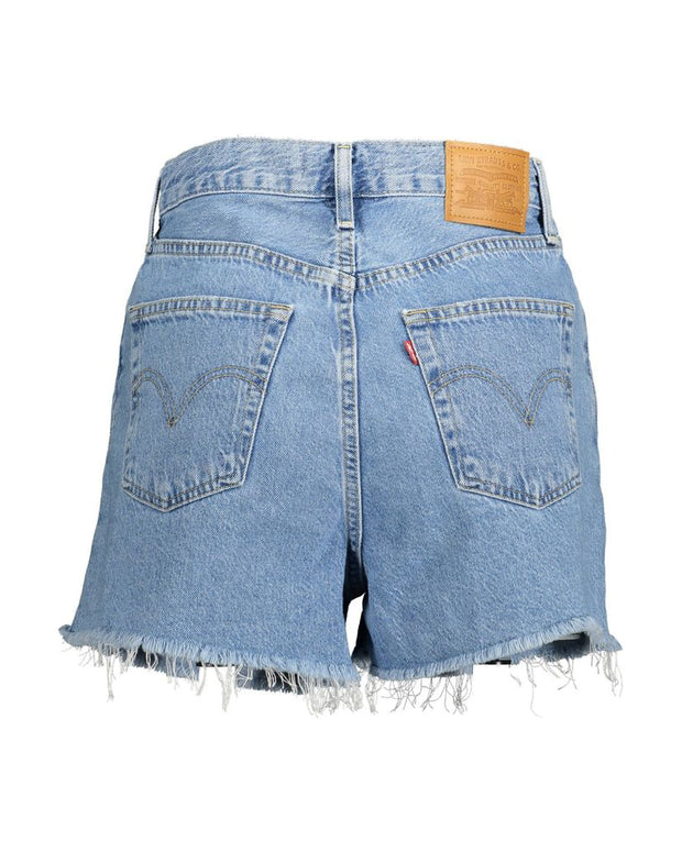 Light Blue Cotton Women Short