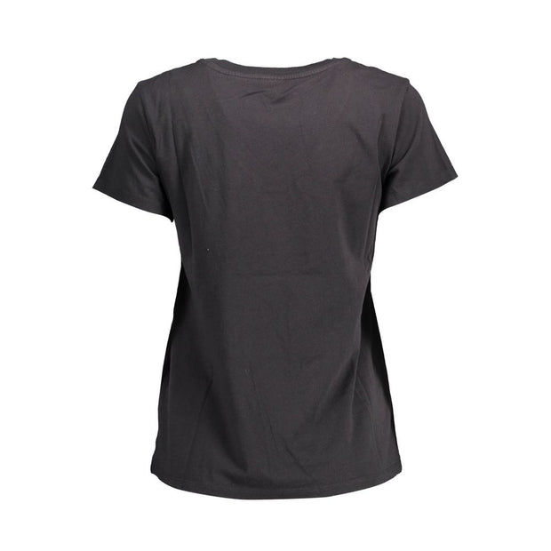Black Cotton Women T-Shirt