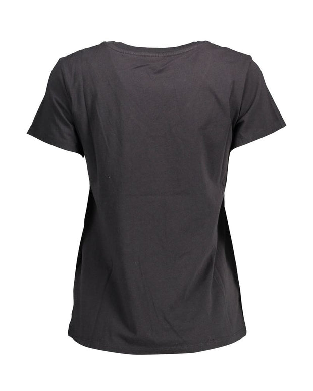 Black Cotton Women T-Shirt