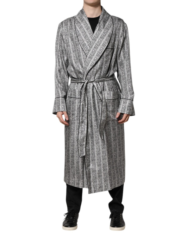 Multicolor Floral Robe Coat Wrap Jacket