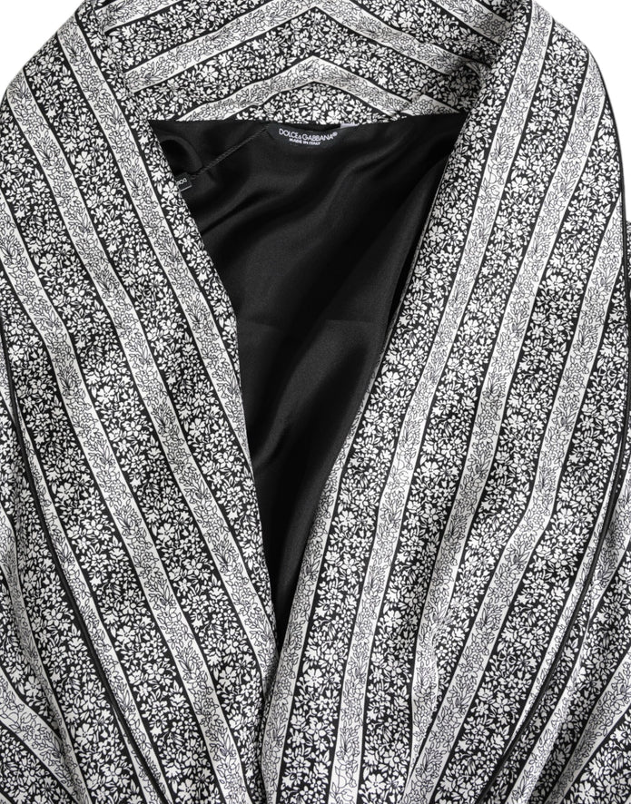 Multicolor Floral Robe Coat Wrap Jacket