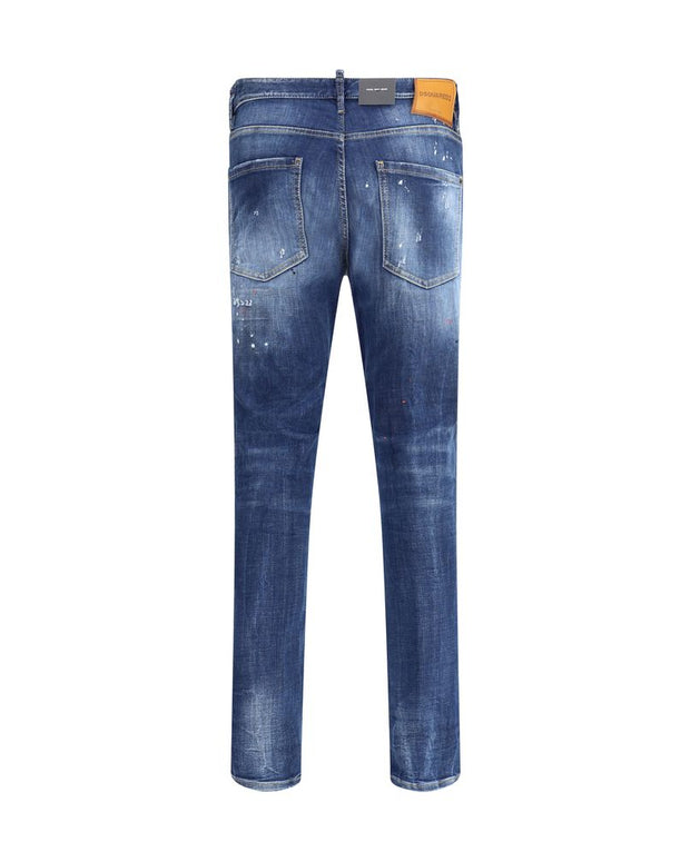 Blue Cotton Slim Fit Jeans