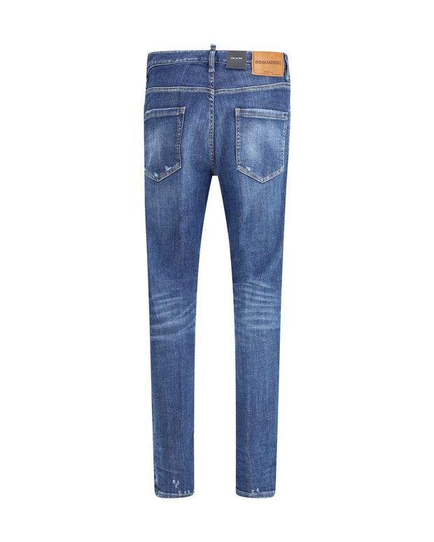 Blue Cotton Skinny Jeans