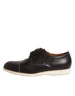 Dark Brown Leather Derby Lace Up Dress Formal Shoes