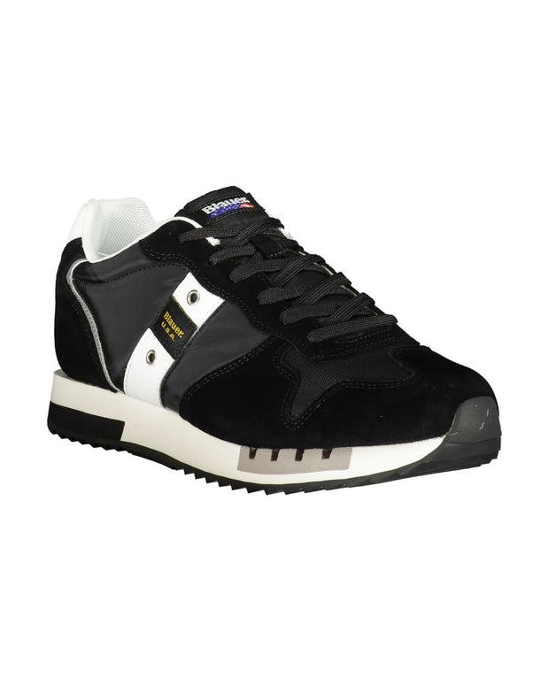 Black Polyester Men Sneaker