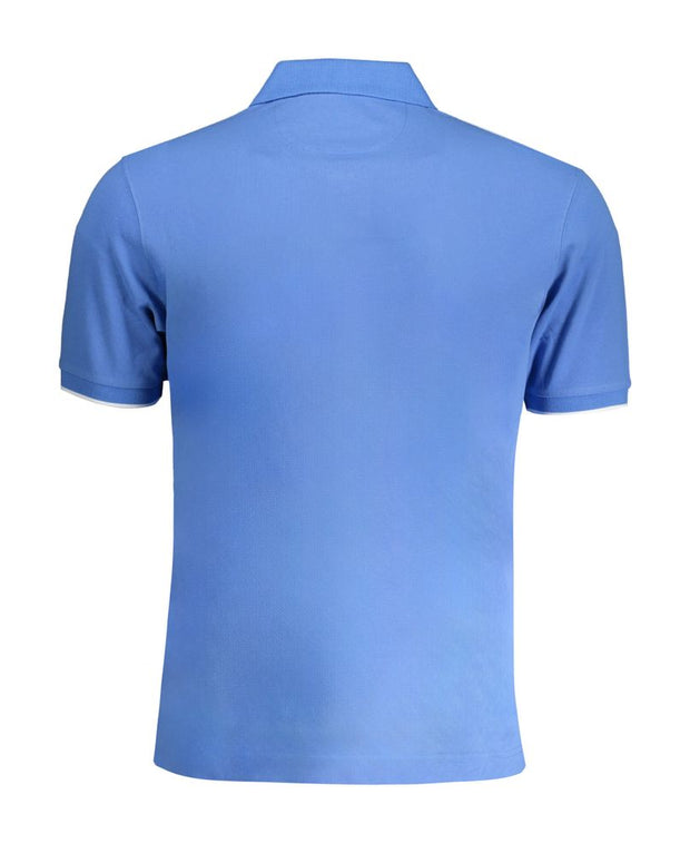 Light Blue Cotton Men Polo Shirt