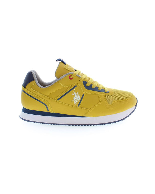 Yellow Polyester Men Sneaker