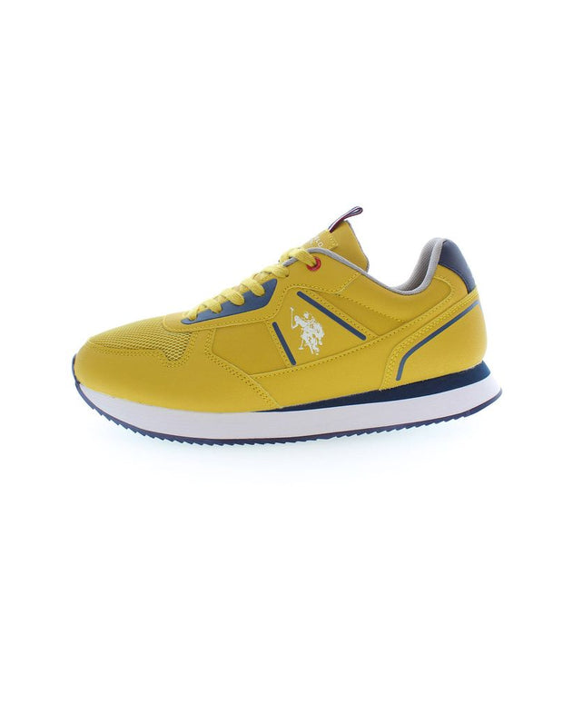 Yellow Polyester Men Sneaker