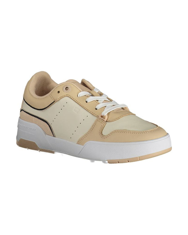 Beige Leather Women Sneaker