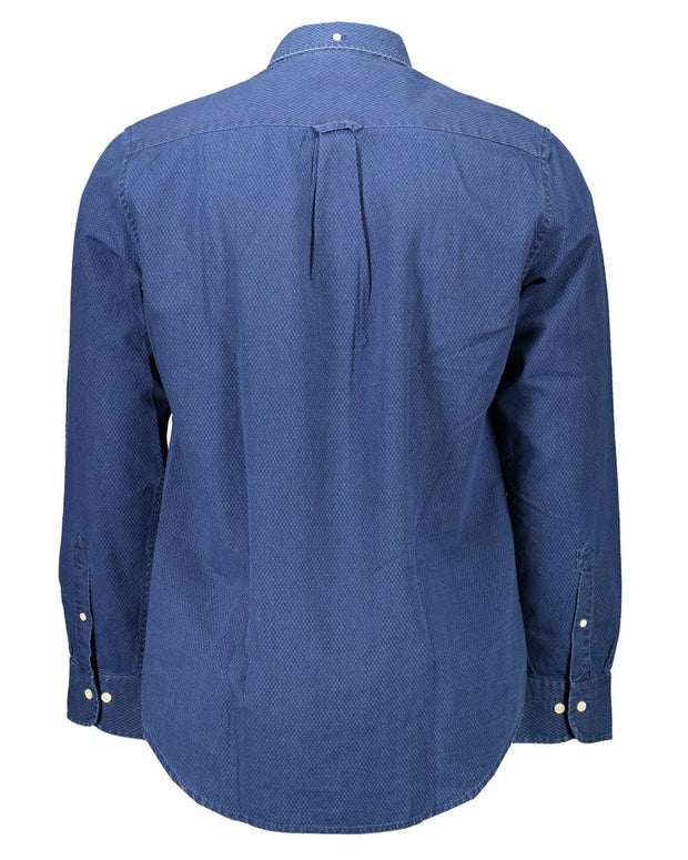 Blue Cotton Men Shirt