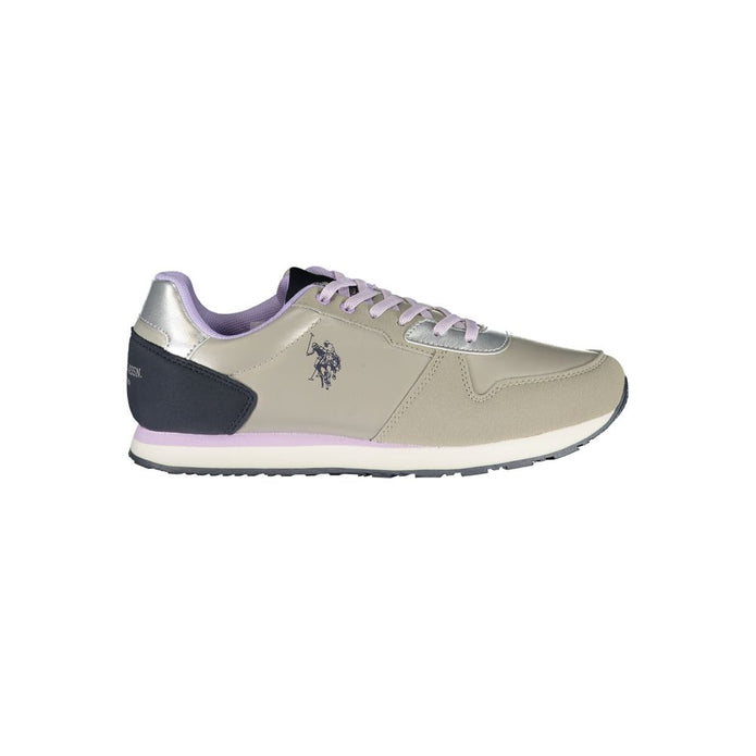 Silver Polyester Women Sneaker