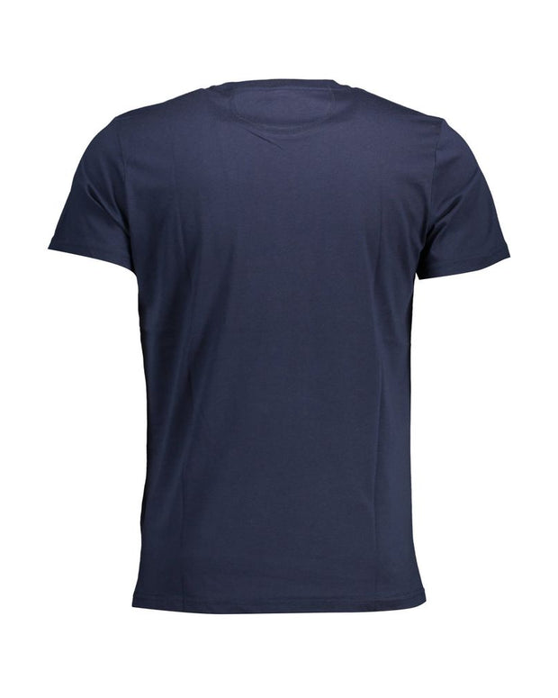 Chic Crew Neck Cotton Tee in Blue