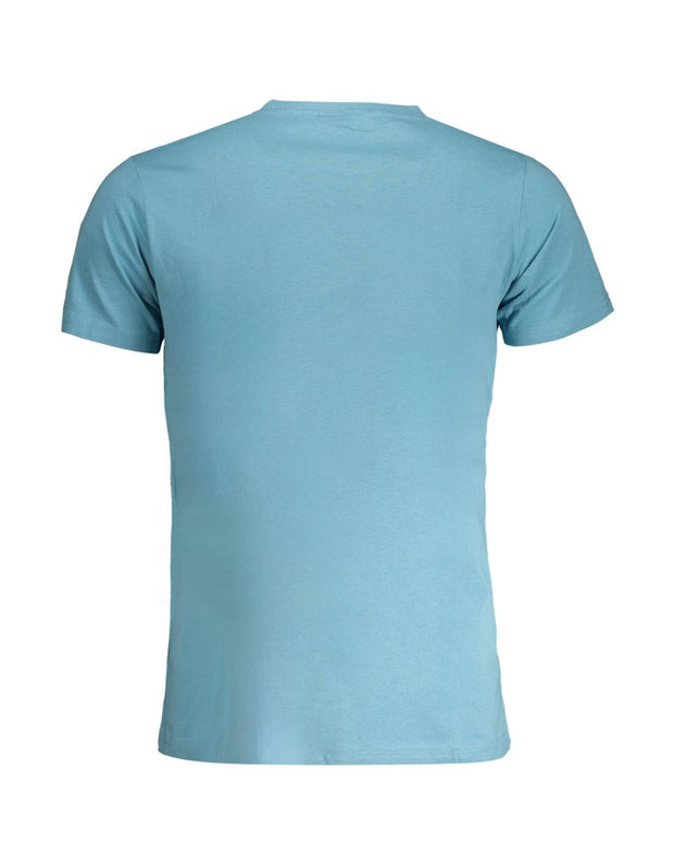 Light Blue Cotton Men T-Shirt
