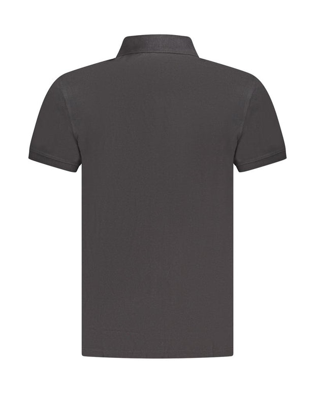 Black Cotton Men Polo Shirt