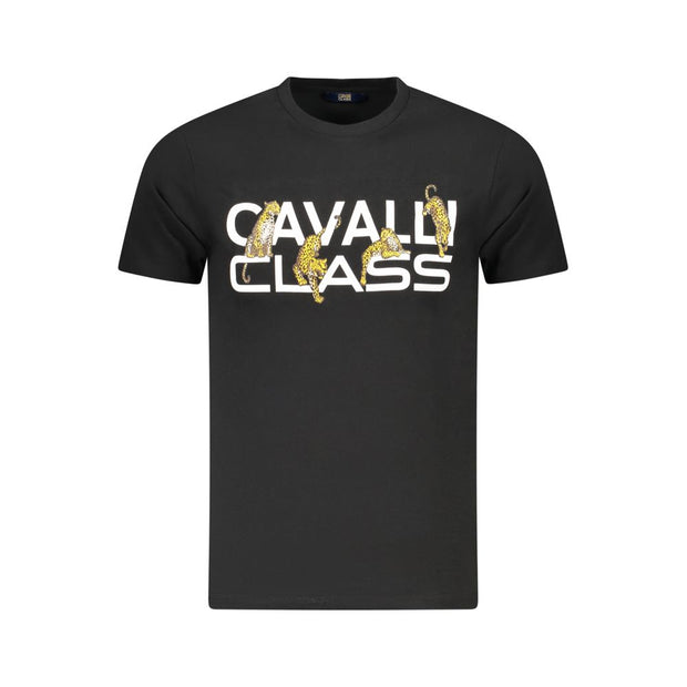 Black Cotton Men T-Shirt