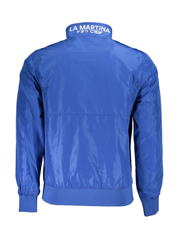 Blue Polyester Men Jacket