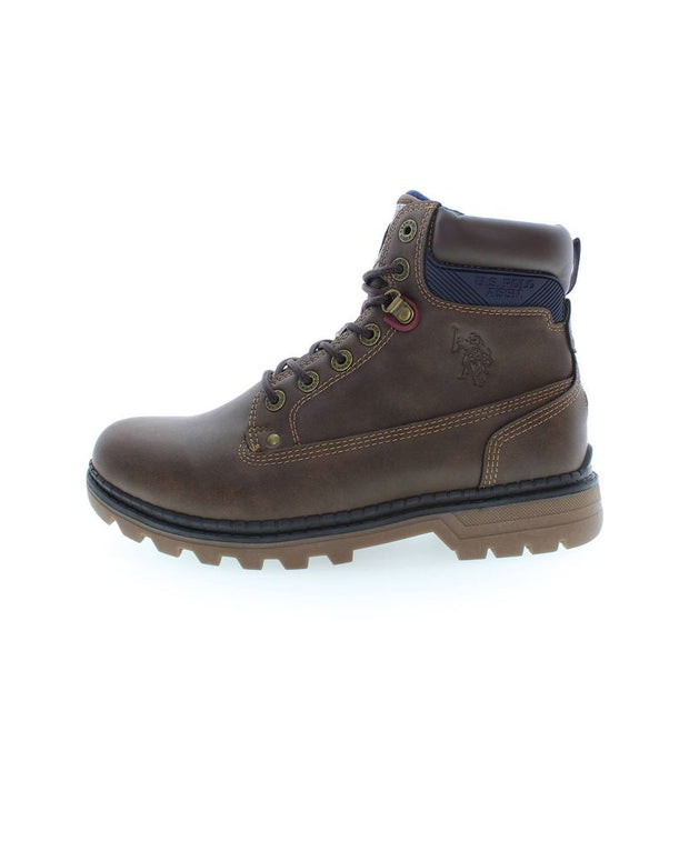 Brown Polyester Men Boot