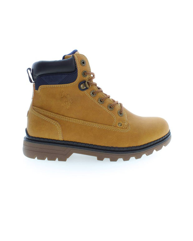 Beige Polyester Men Boot