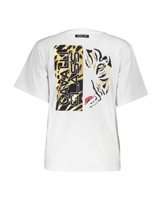 White Cotton Women T-Shirt