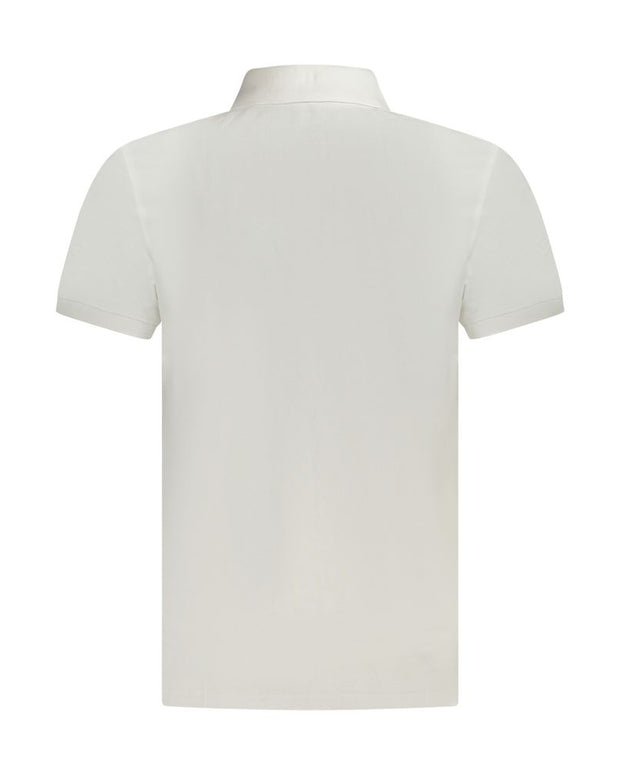 White Cotton Men Polo Shirt