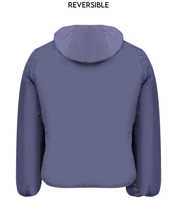 Blue Polyamide Men Jacket