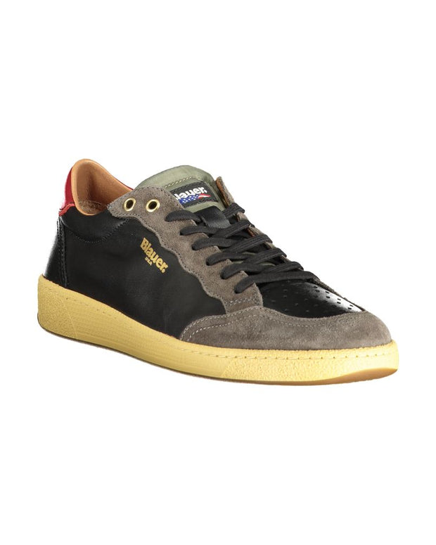 Black Leather Men Sneaker
