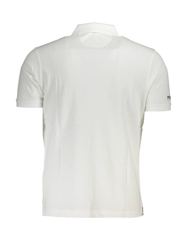 White Cotton Men Polo Shirt