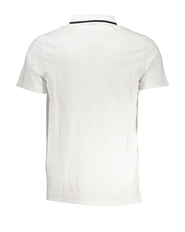 Sleek White Cotton Polo with Contrast Accents