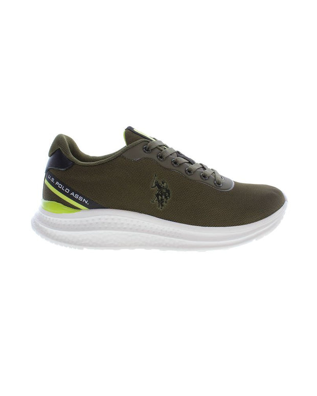 Green Polyester Men Sneaker
