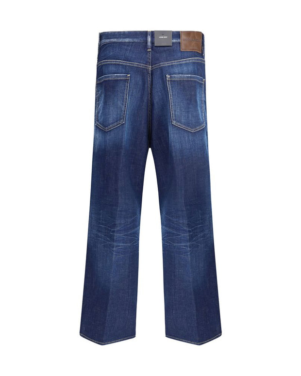 Blue Cotton Relaxed Fit Jeans