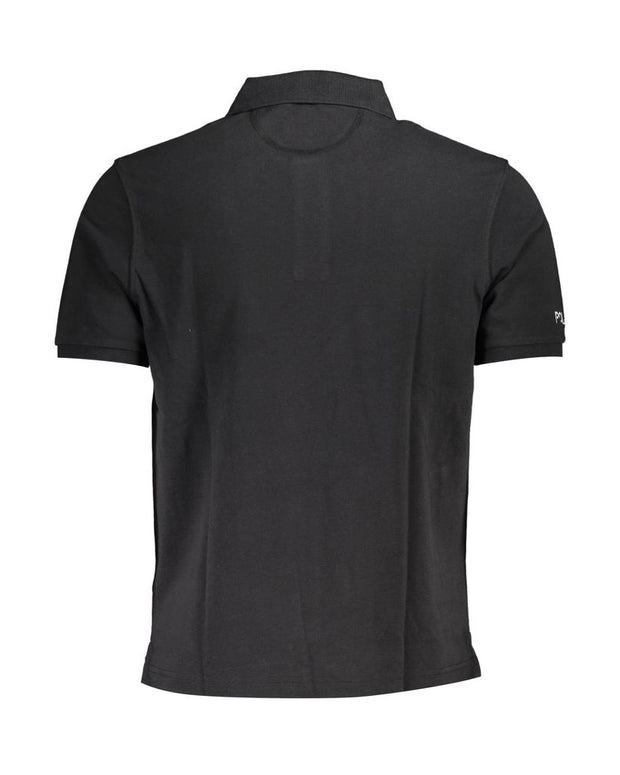 Black Cotton Men Polo Shirt