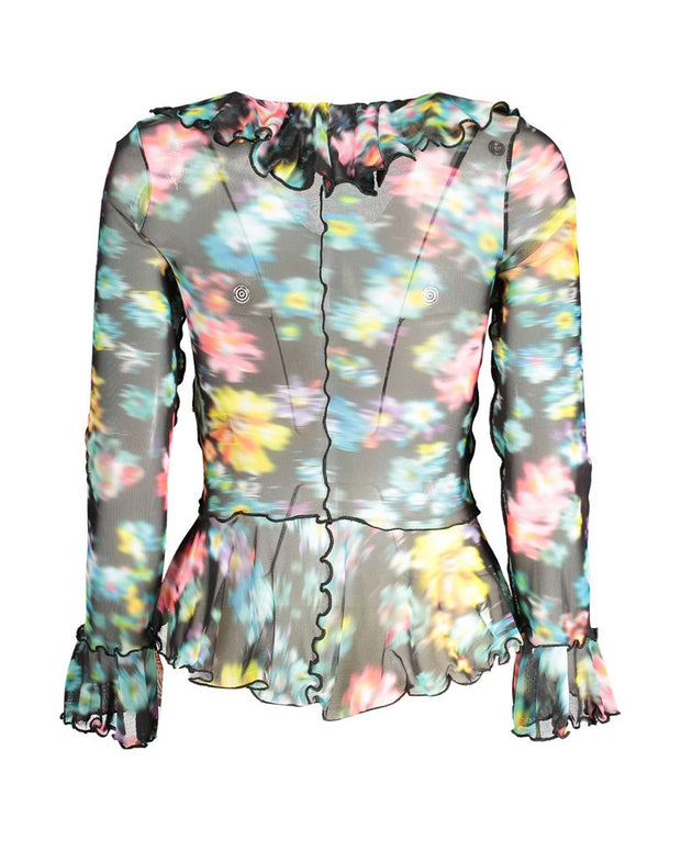 Black Polyester Women T-Shirt
