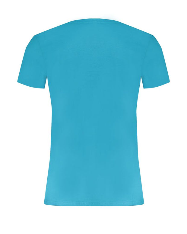 Light Blue Cotton Men T-Shirt