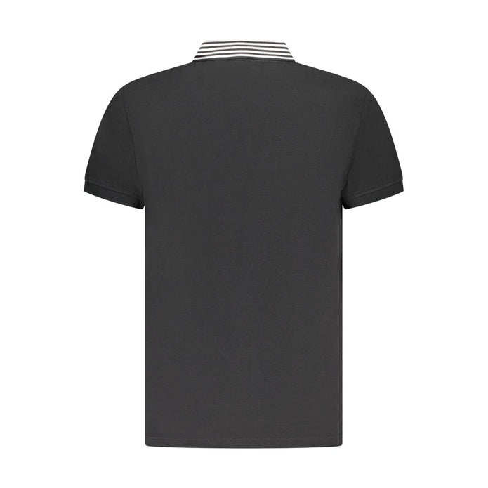 Black Cotton Men Polo Shirt