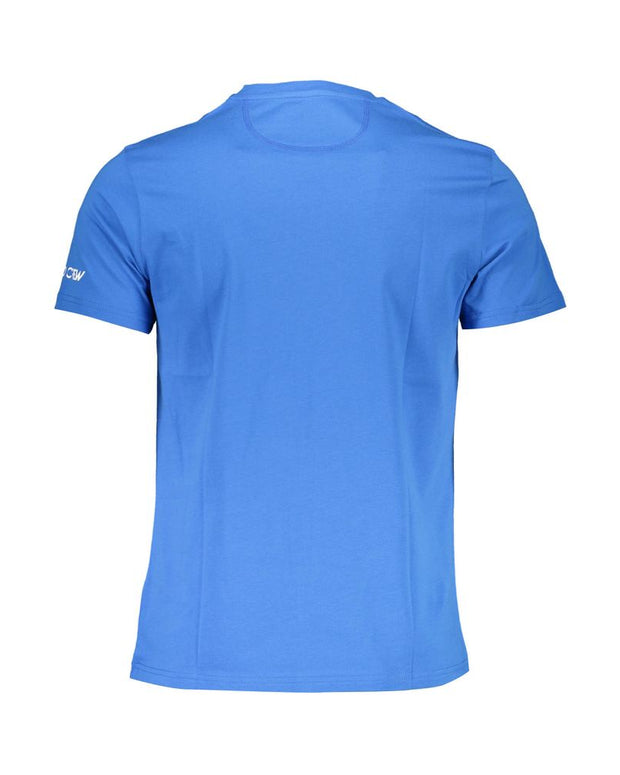 Blue Cotton Men T-Shirt