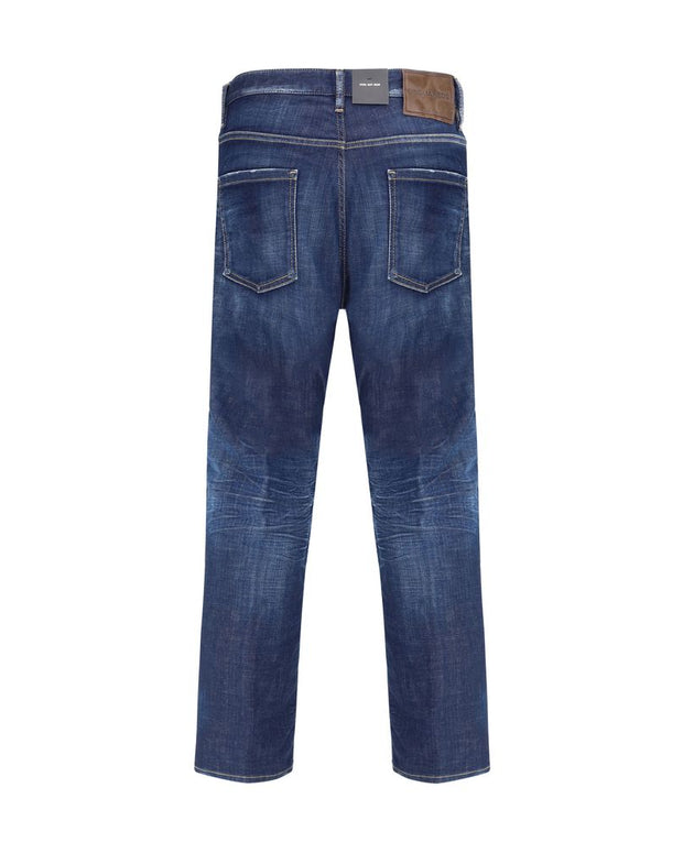 Blue Cotton Skinny Jeans