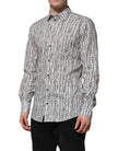 White Floral Print Casual Long Sleeves Shirt