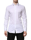 White Cotton GOLD Long Sleeve Men Dress Shirt