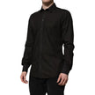 Black Cotton Jacquard GOLD Collar Dress Shirt
