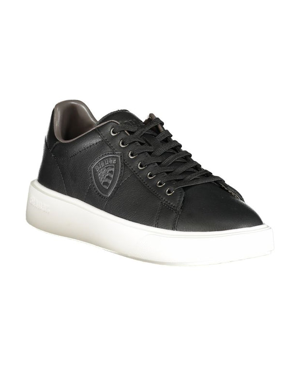 Black Leather Men Sneaker