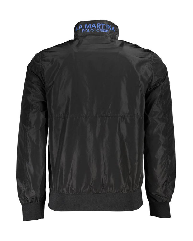 Black Polyester Men Jacket