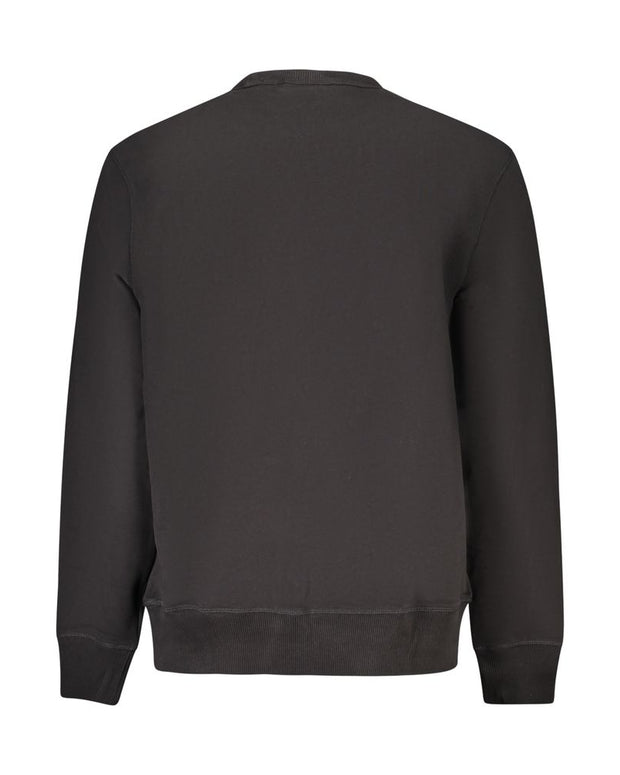 Black Cotton Men Sweater
