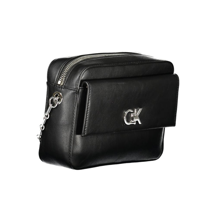 Black Polyester Women Handbag