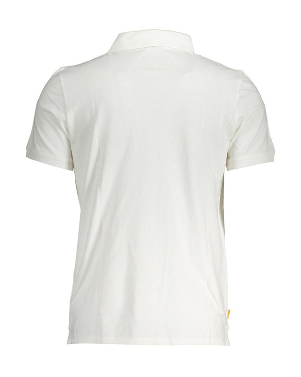 White Cotton Men Polo Shirt