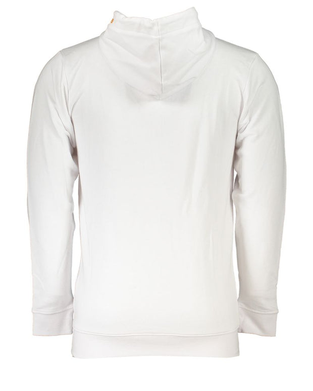 White Cotton Men Sweatshirt with Hood