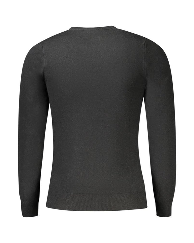 Black Viscose Men Sweater